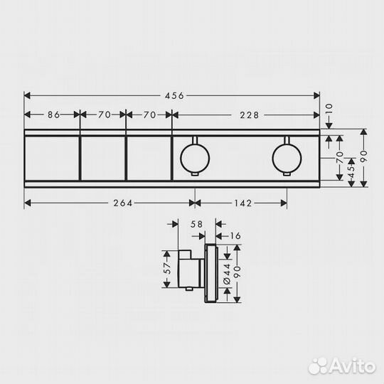 Смеситель для душа Hansgrohe с термостат. 15380340