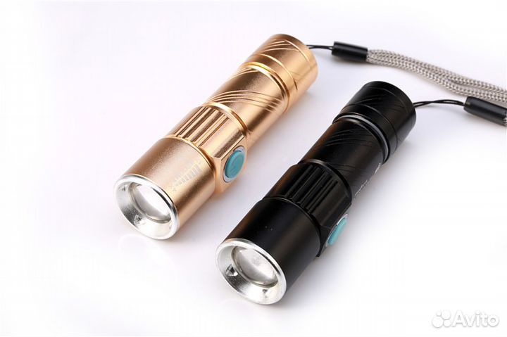 Вело фонарь с зарядкой от USB и зумом. Новый