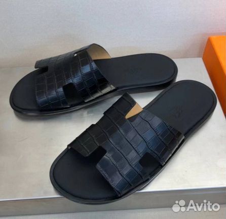 Hermes мужские шлепанцы р.41
