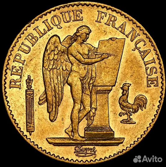 20 франков 1871 франция ангел золото