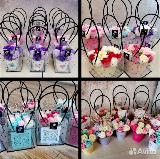 Букет из 5 мыльных роз