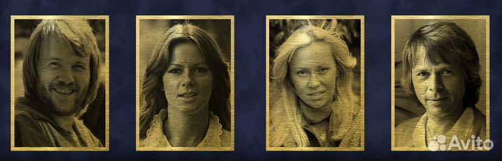 Abba золотой винил с автографом в рамке декор