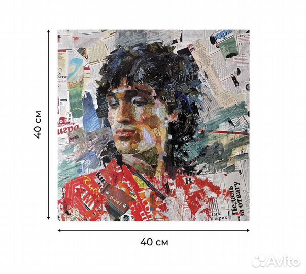 Канвас 40х40 см Виктор Цой