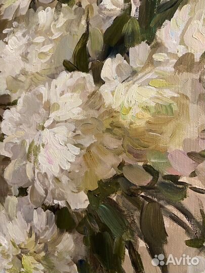 Картина маслом Пионы