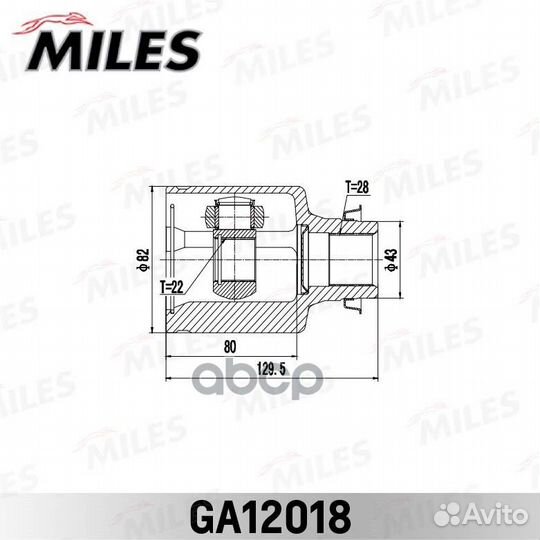 ШРУС mazda 3 BK 2003-2008 внутр правый ga12018