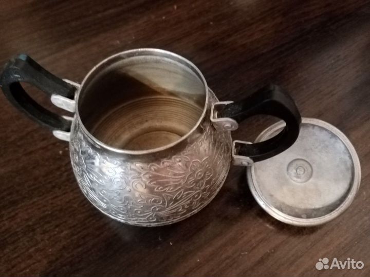 Сахарница СССР металл, с крышкой, гиз клеймо