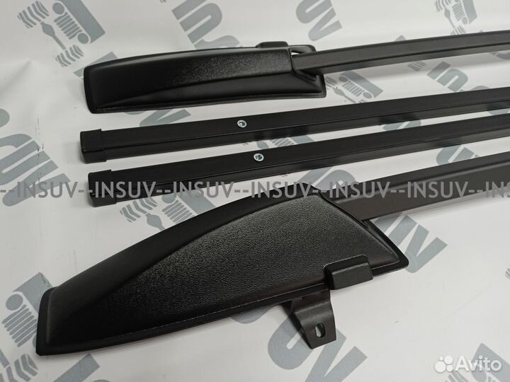 Рейлинги Шевроле Нива с поперечинами (черный) пт