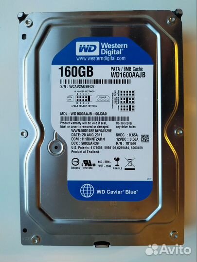 Жесткий диск HDD WD Caviar Blue WD1600aajb