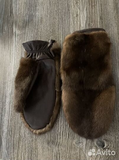Варежки из меха норки
