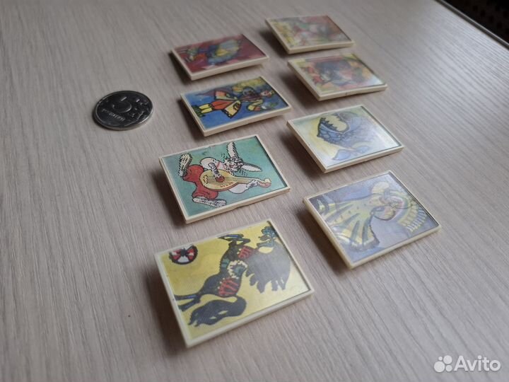 Значки-переливашки стерео СССР: для детей лот 8 шт