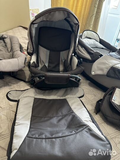 Коляска 2 в 1 прогулочная + люлька и автокресло