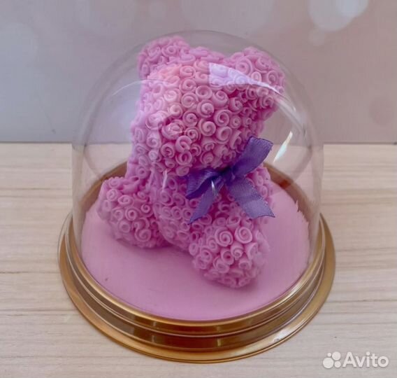 Мыло Мишка из роз в куполе