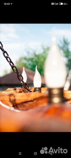 Люстра из дерева ручной работы