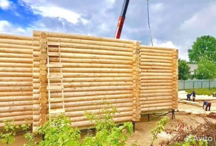 Сруб дома в Чашу 8х14м, 1,5этажа, с доставкой