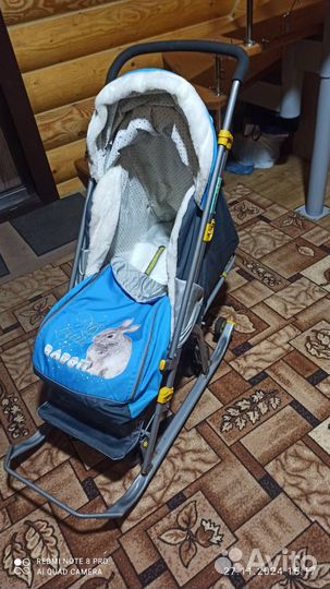 Детские санки коляска nika 7 2