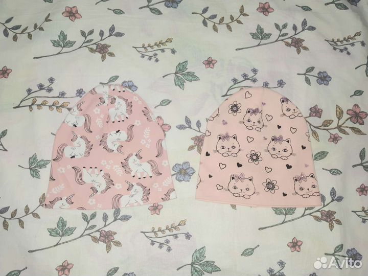 Шапки для девочки 6-12 мес