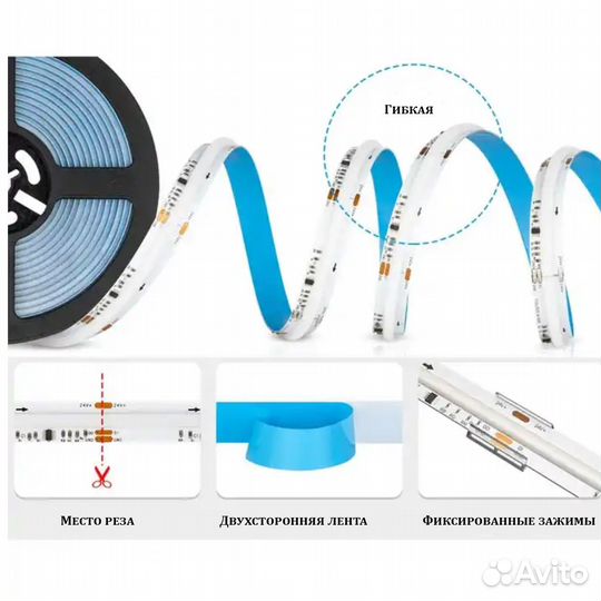 Светодиодная COB лента 5 метров