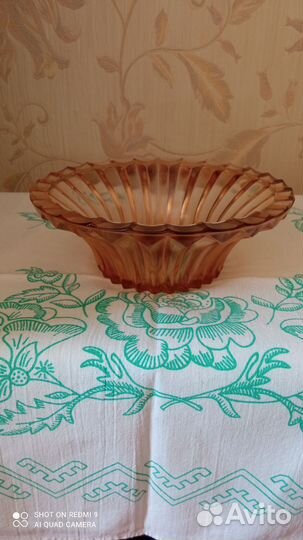 Ваза конфетница цветное стекло СССР