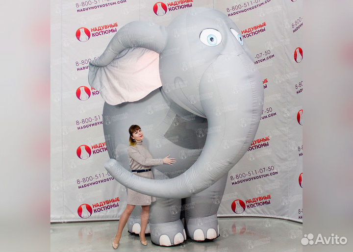 Костюм слон надувной для 2 аниматоров 2,5 и 3,1м