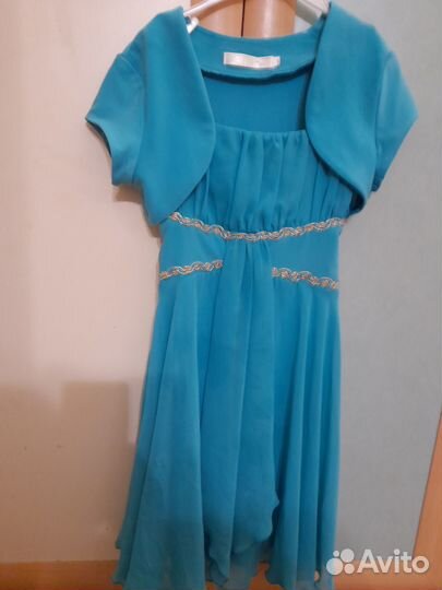 Платье для девочки бирюзовое