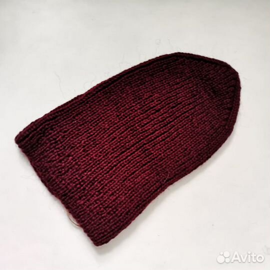 Вязаная шапка бини, новая, ручной работы