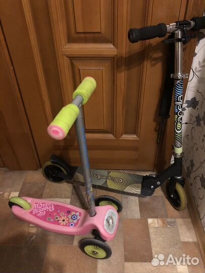 Детский самокат трехколесный для девочки