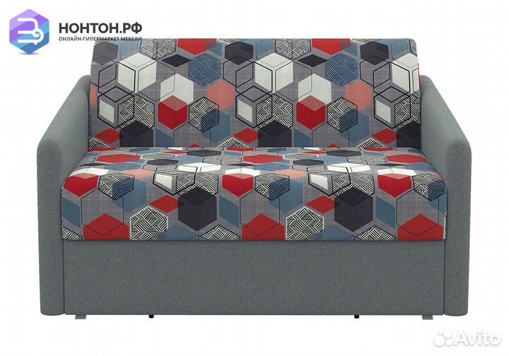 Диван дельфин Глория-Эконом 2 серый / геометрическ