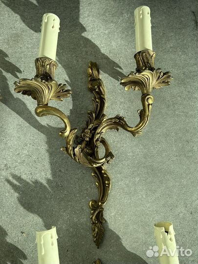 Винтажный комплект бра бронза Франция