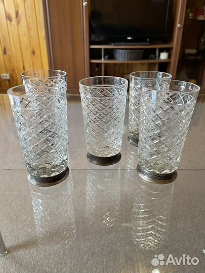 Фужер хрусталь и серебро 875 проба