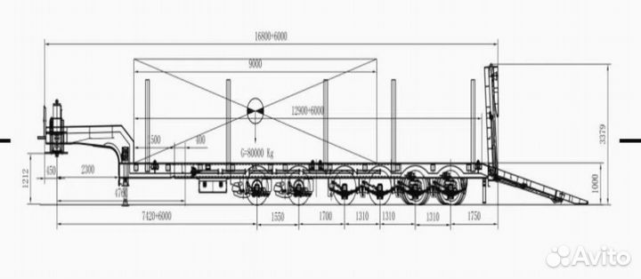 Полуприцеп трал (тяжеловоз) AMUR LYR9906TDPL, 2024