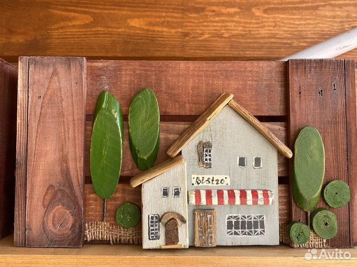 Набор ящиков декорированных в технике дрифтвуд