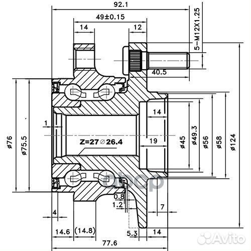 Подшипник ступицы Z89688R Zikmar