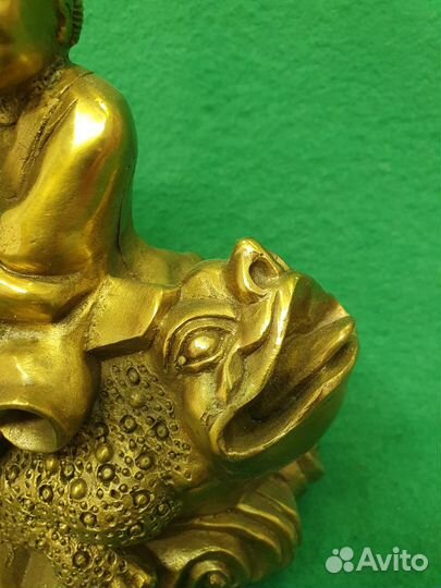 Скульптура бронзовая фен-шуй Лю Хай бог монет