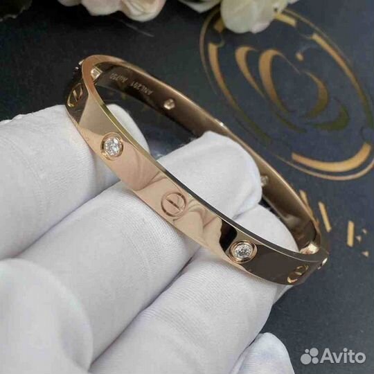 Золотой раслет Cartier Love, 4 бр. 0,33ct