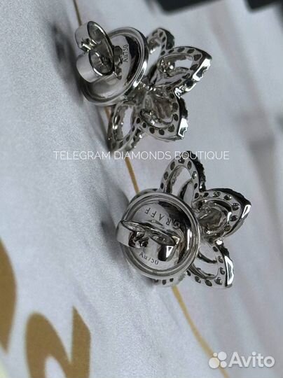 Серьги Graff Wild Flower белое золото 750