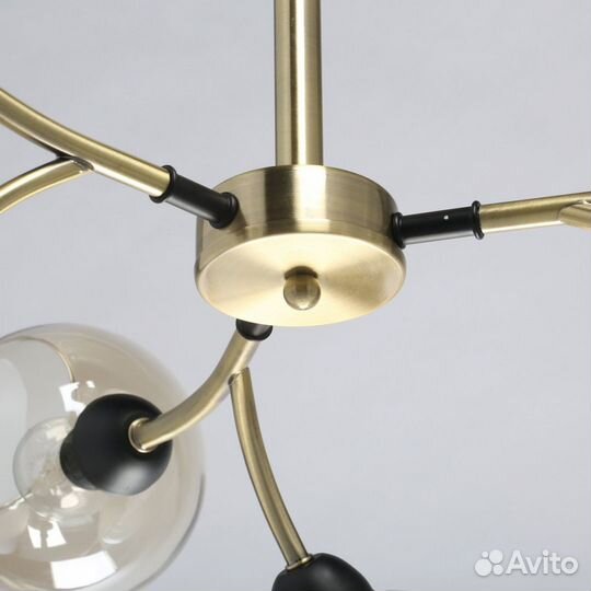 Люстра металл и стекло на кухню лофт