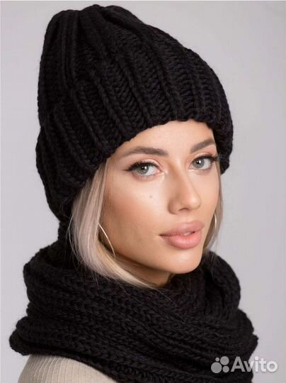 Шапка на флисе и снуд. Новые, зима