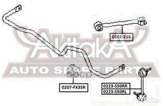 Тяга стабилизатора 4WD зад прав 0223S50RR asva