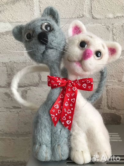 Влюбленные коты(валяние из шерсти)