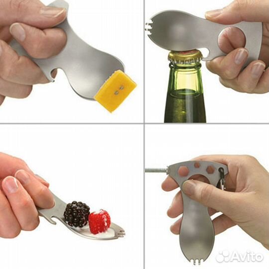 Многофункциональная походная вилка-ложка-мультитул