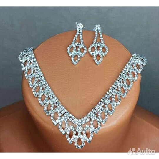 Бижутерия украшения на свадьбу серьги колье