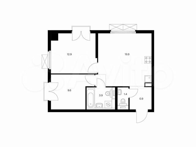 2-к. квартира, 52,2 м², 2/26 эт.