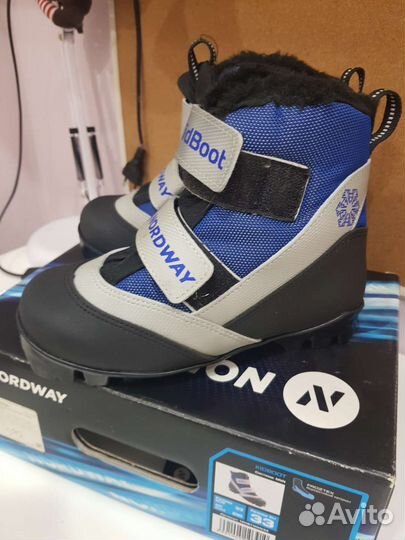 Лыжные ботинки детские размер 33