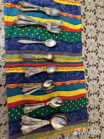 Мельхиоровые вилки и ложки