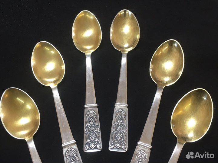 Редкий Набор Серебряных чайных ложек СССР 875 проб