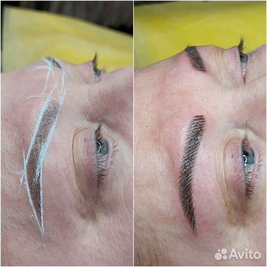 Микроблейдинг с эффектом ламинирование бровей