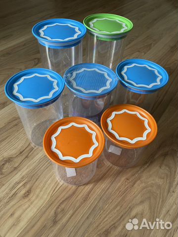 Набор 7 банок (пластик) для сыпучих продуктов