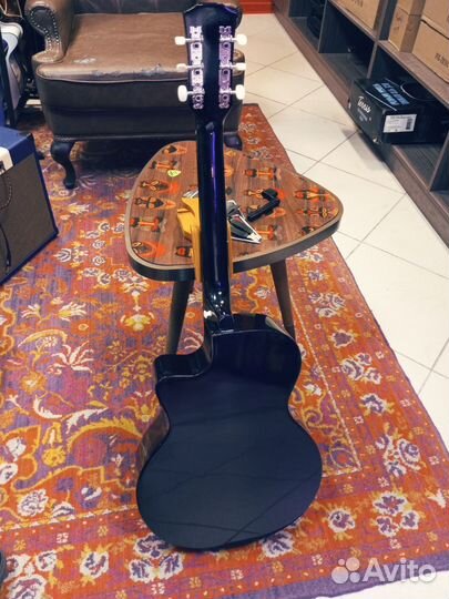 Гитара чёрная Cowboy набор с чехлом и аксессуарами