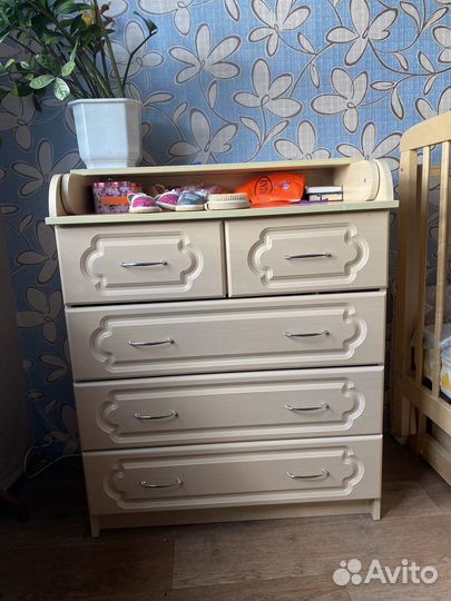 Кроватка+матрац+комод для пеленания