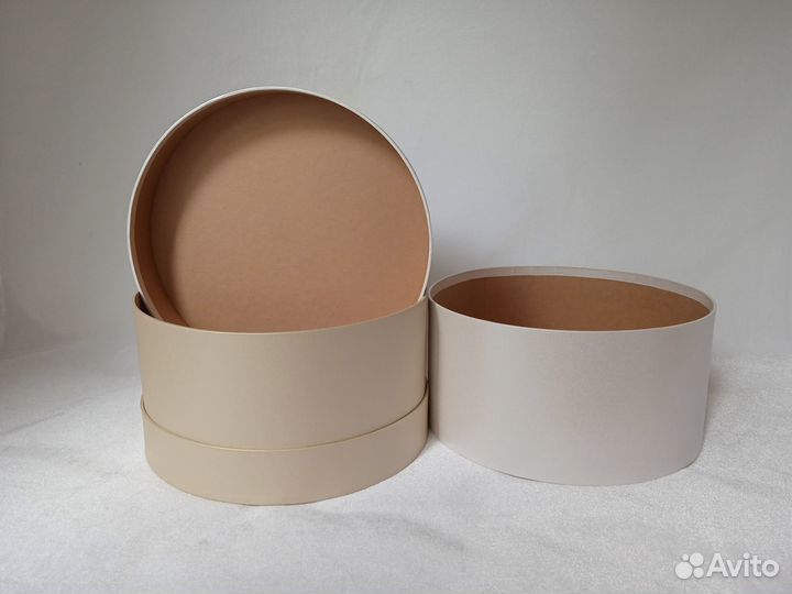 Коробка круглая без крышки и с крышкой